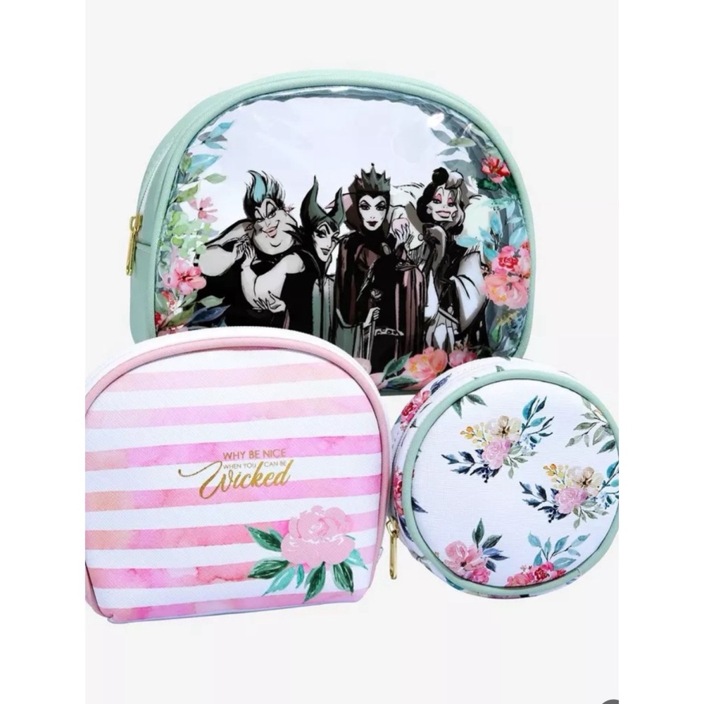 Disney Villains Floral Cosmetic Bag Set
